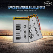 2pc 3.7v 4000mAh 606090 Lithium Polymer Rechargeable Battery For GPS MP4 Camera Power Bank Tablet Electric Toys PAD DVD 2024 - buy cheap