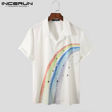 INCERUN 2021 Men Casual Shirt Printing Turn Down Collar Streetwear Short Sleeve Hawaiian Shirts Breathable Fashion Camisas S-5XL 2024 - buy cheap