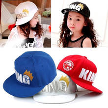 Gorra de béisbol de algodón con letras King para niño y niña, gorro de sol ajustable, color sólido, 3 colores, Unisex 2024 - compra barato