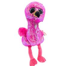 Ty Flippables Big Eyes 6" 15 cm Reversible Sequin Pink Flamingo Baby Kids Toys Healing Plush Dolls Girl Christmas Birthday Gift 2024 - buy cheap