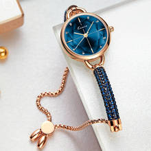 Relógio com pulseira de cristal feminino, relógio de quartzo com pulseira de diamante e pequeno mostrador, bracelete de marca de luxo para mulheres 2024 - compre barato