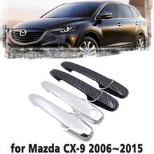 Capa de acabamento para porta lateral, em fibra de carbono, preto, cromado, para mazda strass cx9 cx 9 2006 ~ 2015, acessórios para carro, 2007 2008 2024 - compre barato