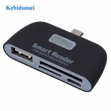 Kebidumei-Adaptador de Tarjeta de Memoria microusb multifunción 4 en 1, lector de tarjetas TF SD, carga OTG tipo C para Mac-book, tableta Android 2024 - compra barato