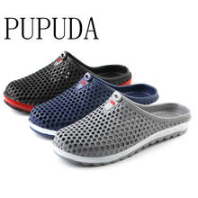 PUPUDA Outdoor Men Slippers Breathable Soft Home Slippers Comfortable Beach Shoes Men New Good Quality House Garden Shoes Summer 2024 - buy cheap