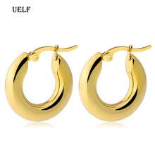 Uelf Silver Gold Circle Hoop Earrings Crescent Fashion Wide Stainless Punk Earring Women Statement Jewelry Ladies Brincos Gifts 2024 - buy cheap