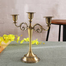 Heymamba candelabros com suporte de velas, prata/dourado/bronze/preto, 3 galhos de metal, decoração de casa, casamento, evento, candelabros 2024 - compre barato