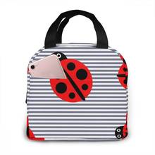 Carton Ladybug Cooler Bag Portable Zipper Thermal Lunch Bag Convenient Lunch Box Tote Food Bag 2024 - buy cheap