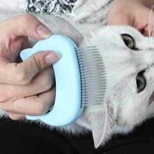 Pet cat grooming escova de massagem com casca em forma de alça removedor de pêlos pet grooming ferramenta de massagem de cabelo gato gadget 2024 - compre barato