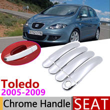 for Seat Toledo MK3 2005~2009 Luxurious Chrome Exterior Door Handle Cover Car Accessories Stickers Trim Set 2006 2007 2008 2024 - buy cheap
