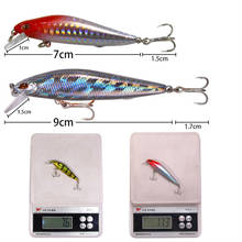 3D Olhos 7 pçs/set 7cm/9 centímetros 7.6g /11.3g Artificial Lento Sinking Minnow Crankbait Isca De Plástico Rígido Iscas De Pesca de Pesca Ao Ar Livre 2024 - compre barato