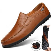 Flats Loafers Moccasins Men Comfortable Black Driving Shoes Genuine Leather Men's Casual Walking Shoes New Slip On Lightweight 2024 - buy cheap