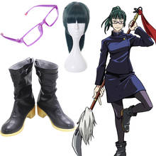Óculos de cosplay julongsu kaisen maki zenin, óculos meia armação roxa sem lente para fantasia de anime, acessórios para cosplay 2024 - compre barato