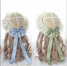 Mori Girl Summer Straw Hats Women Beach Sun Hat  Lolita Kawaii Princess Lace Bow Ribbon Straw Hat Female Headwear B574 2024 - buy cheap
