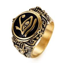 Мужское классическое Винтажное кольцо в стиле панк, Золотое ювелирное изделие, кольцо для друга, лучший подарок 2024 - купить недорого