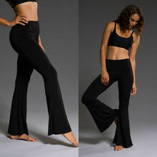 USA Women High Waist Pants Bell Bottom Flared Hippie Palazzo Leggings Trousers 2024 - buy cheap
