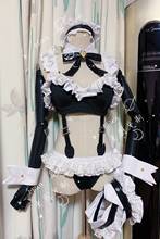 [Customized] Anime Azur Lane Mika Black Cat Maid Uniform Sexy Party Dress Cosplay Costume Women Halloween Free Shipping 2021New 2024 - buy cheap