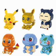 Mini Building blocks 3D DIY Small Particles Assembled Educational Toys Pokemon Bulbasaur Charmander Eevee Squirtle Snorlax 2024 - buy cheap