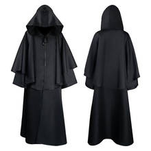 Wizard Costume Hooded Cosplay Demon Medieval Robe Cloak Suit Carnival Slayer Gothic Zipper Cosplay Men Women Loose Long Sleeve 2024 - buy cheap