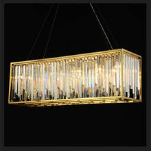 Metal dorado Led colgante de cristal K9 E14 para comedor, lámpara de lujo ajustable, accesorios Luminarias 2024 - compra barato