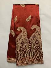 African George Lace Fabric With Blouse Indian Royal RED Lace Fabric With Blouse For Nigeria Wedding Dress Silk Lace Fabric 2024 - buy cheap