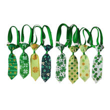 Gravata borboleta de cães, 50/100 peças, dia de st patrick, gravata de laço, laço para pet, gravata ajustável para animais de estimação 2024 - compre barato