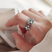 Venda quente charme aberto folha anéis para as mulheres ajustável dedo anéis dia dos namorados presente jóias 2024 - compre barato