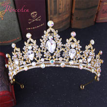 AB diadema de boda con joyería de imitación, corona plateada, diadema de cristal, velo, Tiaras, accesorios para el cabello de boda, tocados RE3542 2024 - compra barato