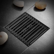 Desagüe de suelo con cubierta extraíble, forma cuadrada, para ducha, 10x10cm, color negro 2024 - compra barato