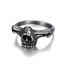 Кольца MIQIAO из нержавеющей стали с титановым черепом в стиле панк, винтажные простые кольца в стиле хип-хоп для мужчин и женщин, парные подарки для друзей, модные украшения 2024 - купить недорого
