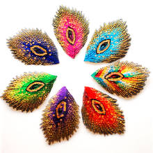 10 Pieces Iron On Embroidered Patches Diy Clothing Accessories Animal Appliques Peacock Tail 10.5cm*7cm 2024 - buy cheap