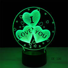 I LOVE YOU-Lámpara de noche colorida 3D, luces acrílicas USB, LED, luz nocturna para Navidad, boda, fiesta, amante, regalo Dro AW-106 2024 - compra barato