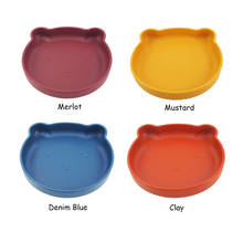 Chenkai 5pcs 4 Color Silicone Bear Shape Baby Dinner Plate Baby Tableware Waterproof Food Feeding Bowl Shatter-resistant Plates 2024 - buy cheap
