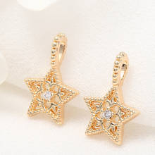 4PCS 14K Gold Color Brass and Zircon Star Flowers Moon Charms Pendants High Quality Jewelry Making Supplies Findings 2024 - buy cheap