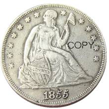 Monedas de EE. UU. 1855 sentadas Liberty Dollar copia de monedas chapadas en plata 2024 - compra barato