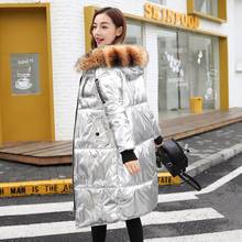 2021 Women Winter Waterproof Coat plus size Warm Cotton Padded Jacket Female Silver Long Parka Womens Wadded Jaqueta Feminina 2024 - buy cheap