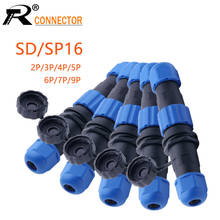 5 Juegos de conectores impermeables SP16 IP68, conector de cable, enchufe macho y hembra 2 3 4 5 6 7 9 Pin 2024 - compra barato
