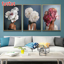 FATCAT Flowers Hat Woman Abstract 5D Diy Diamond Painting Triptych full drill mosaic diamond Embroidery Sale Wall Decor AE1034 2024 - buy cheap