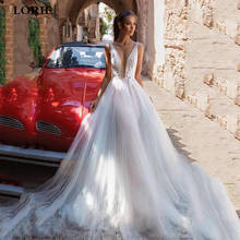 LORIE Boho Wedding Dress A Line Sexy V Neck Appliques Lace Bridal Gowns Vestidos de novia 2020 Wedding Gowns Custom Made 2024 - buy cheap