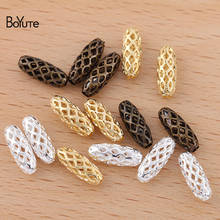 BoYuTe (100 Pieces/Lot) 4*10MM 5*11MM Oval Shape Hollow Beads Factory Direct Sale Diy Metal Brass Beads Jewelry Making 2024 - buy cheap