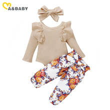 Ma & Baby-Conjunto de ropa para bebé recién nacido de 0 a 24M, conjunto de ropa de flores, Pelele de punto con volantes, pantalones con lazo, trajes 2024 - compra barato