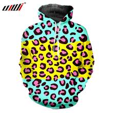 UJWI Hoodies 3D Pullover Yellow Blue Leopard Spot Oversized Clothes Men's Autumn Long Sleeve Hoodies Print Men's Hooded Animal 2024 - buy cheap