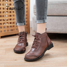 Autumn Lace-Up Genuine Leather Female Short Boot Shoes Women Short Side Zipper Leather Boots 5721 2024 - buy cheap