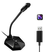 Computer Condenser Microphone Filter Noise 3.5mm USB Plug-N-Play Mic With RGB Night Light For PC Laptop Gaming Live Streaming​​ 2024 - compre barato