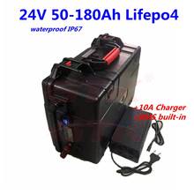 Waterproof 24V 50Ah 60Ah 80Ah 100Ah 130Ah 150Ah 180Ah Lifepo4 battery BMS 8S for trolling motor solar system Camper+10A Charger 2024 - buy cheap