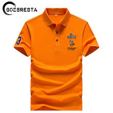 GOESRESTA Polo Men Brand 2021 Summer High Quality Embroidery Short Polo Shirt Men's Clothing Casual fashion Solid Color Men Polo 2024 - buy cheap