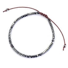 Pulseira clássica simples galvanizada, cor preta, pedra da galinha, retrô, masculina, redonda, suave, moda para festa de casamento 2024 - compre barato