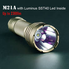Lanterna militar m21a, poderosa, com luminus sst40, 2300lm, led c8 + plus, 21700, luz flash, lanterna tática 2024 - compre barato