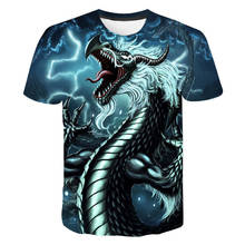 Летняя мужская и женская футболка с коротким рукавом, уличный топ с 3D-принтом дракона, повседневная быстросохнущая одежда, 2021 2024 - купить недорого