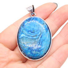 Natural Agates Stone Pendants Reiki Heal Blue Crazy Agates Charms for Fashoin Jewelry Making Necklace Earrings Crafts 2024 - buy cheap