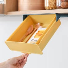 Under Drawer Box Hidden Table Under Paste Plastic Kitchen Storage Holder Desk Organizer Memo Pen Stationery Storage Box Case Big 2024 - buy cheap